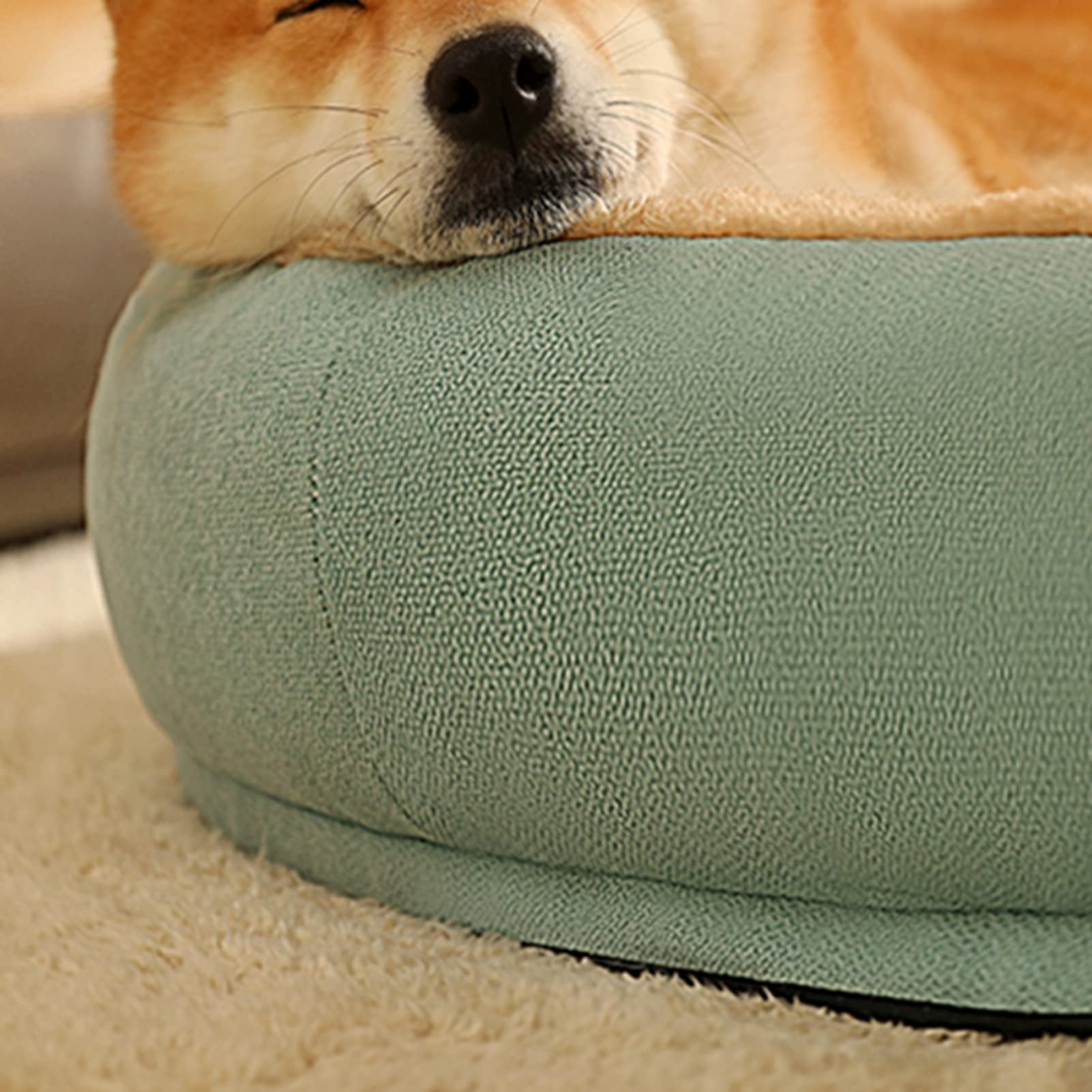 ペットクッション 犬 猫 小動物 ペット用品 未使用品 動物 水色 洗える 犬 猫 快適 ベッド もふもふ ドーナツ型 クッション 丸型